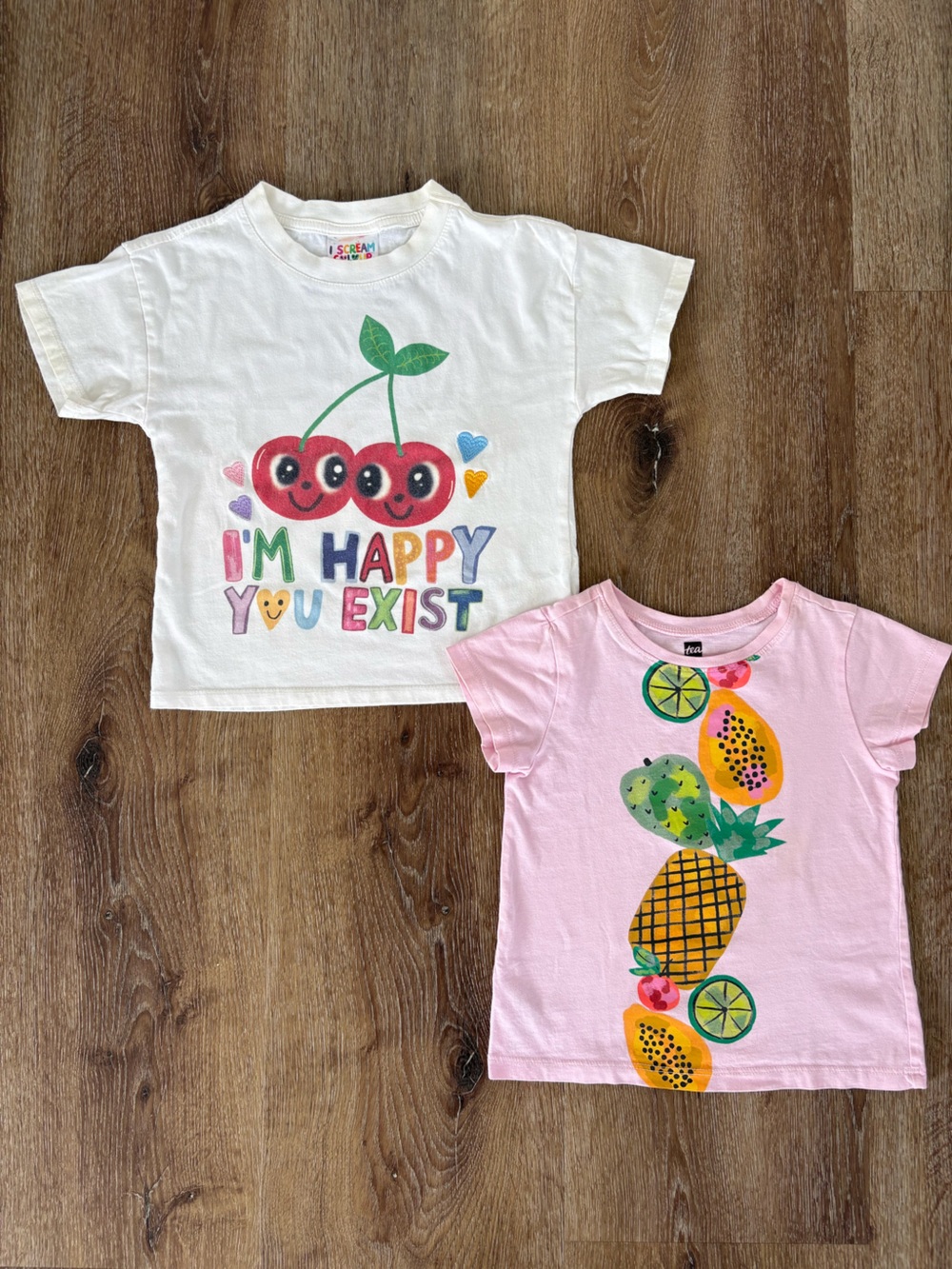 Tea Collection & Cotton On Tropical Fruit Graphic Fruit Tee Set of 2 Sz: 4T